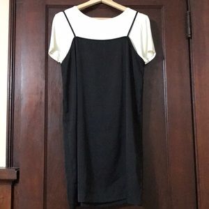 Kensie black dress with white top
